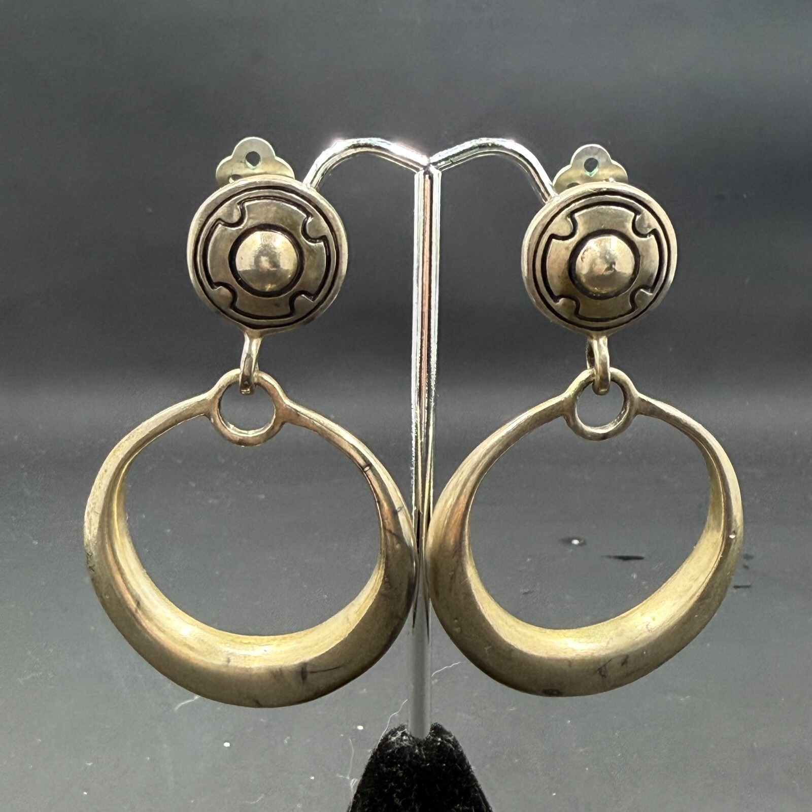 Lisa Jenks Sterling Silver Modernist Drop Earrings 2.5